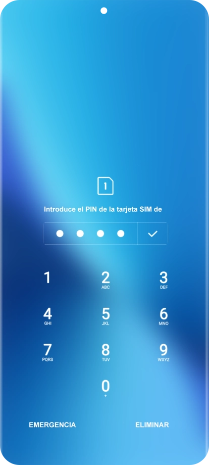 Si lo solicita el teléfono, introduce el código PIN y pulsa el icono de aceptar.