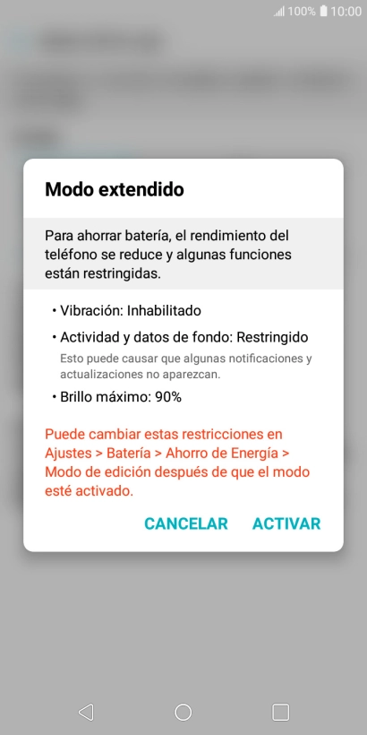 Pulsa ACTIVAR.