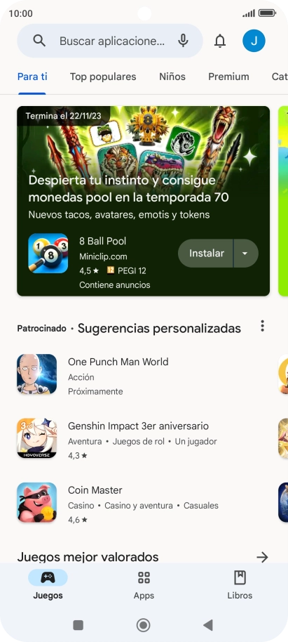 Pulsa el icono de perfil.
