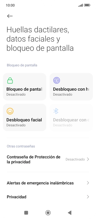 Pulsa Desbloqueo con huella dactilar.