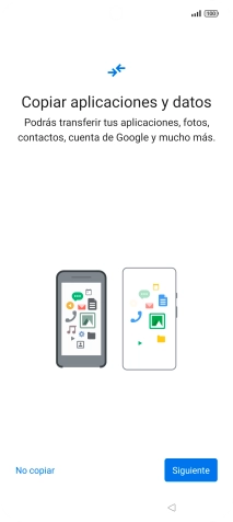 Pulsa No copiar y sigue las indicaciones de la pantalla para finalizar la activación del teléfono.