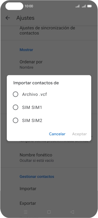 Pulsa la tarjeta SIM deseada.