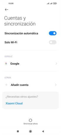 Pulsa la cuenta deseada.