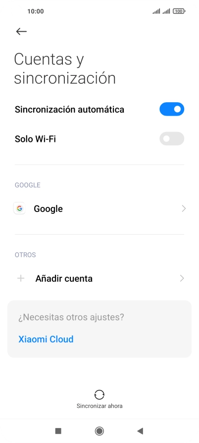 Pulsa la cuenta deseada.