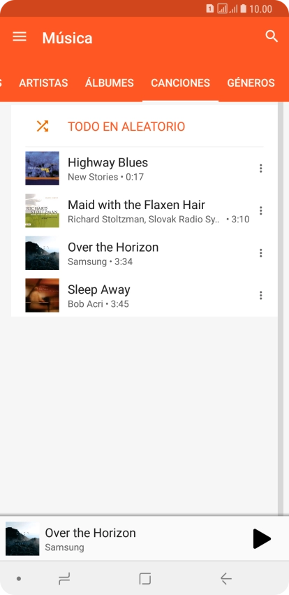 Pulsa el archivo de música deseado.
