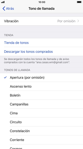 Pulsa los timbres de llamada deseados para escucharlos.