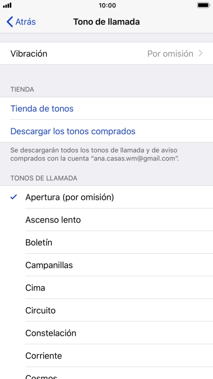 Pulsa los timbres de llamada deseados para escucharlos.