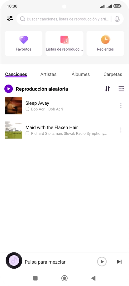 Pulsa el archivo de música deseado.
