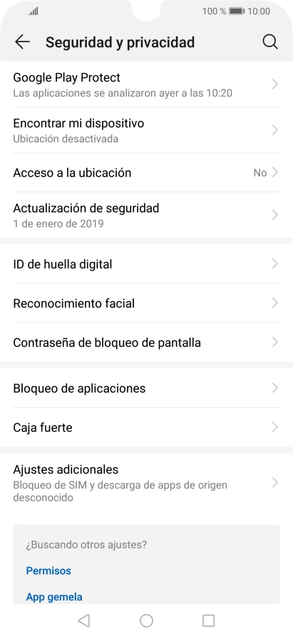 Pulsa Ajustes adicionales.