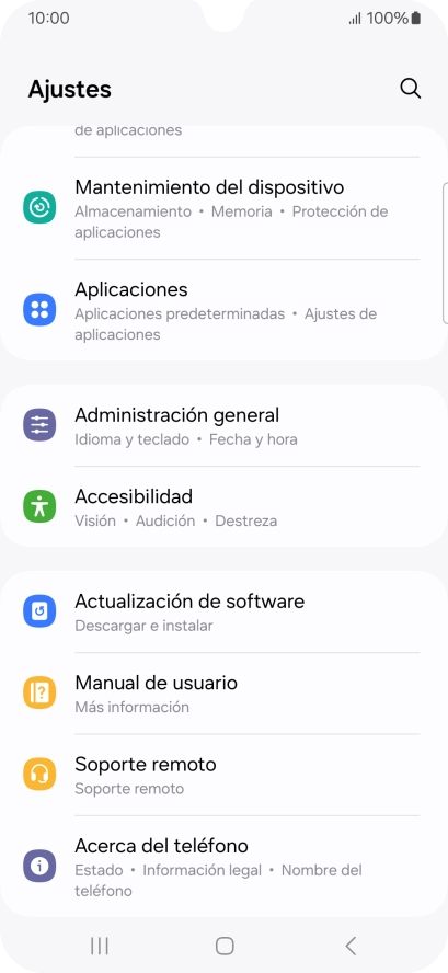 Pulsa Administración general.
