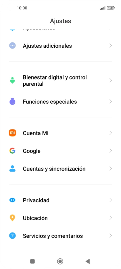 Pulsa Cuentas y sincronización. Pulsa Cuentas y sincronización.