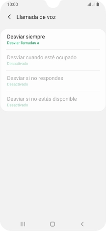 Pulsa el tipo de desvío deseado.