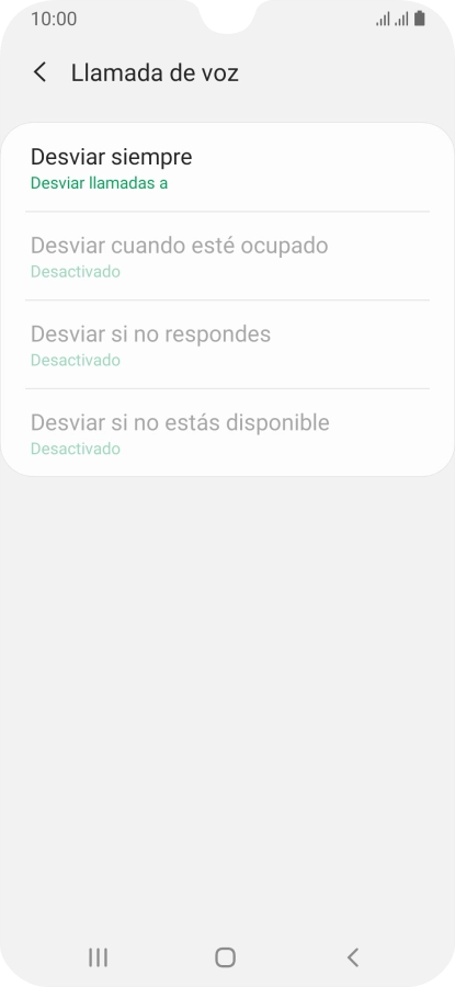 Pulsa el tipo de desvío deseado.