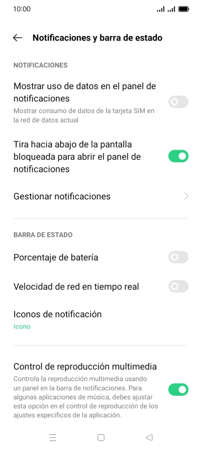 Pulsa Gestionar notificaciones.