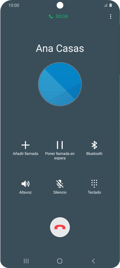 Pulsa el icono de finalizar llamada.