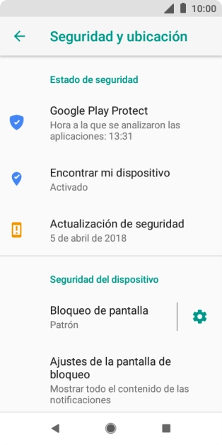 Pulsa Bloqueo de pantalla e introduce el código de seguridad actual. Pulsa Bloqueo de pantalla e introduce el código de seguridad actual.