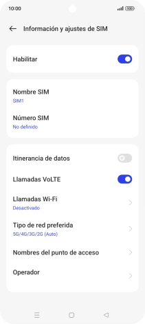 Pulsa Tipo de red preferida.