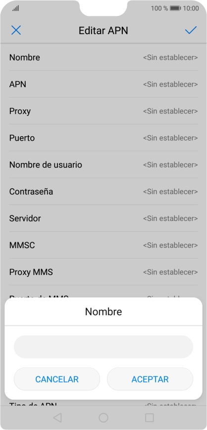 Introduce Vodafone Internet y pulsa ACEPTAR.