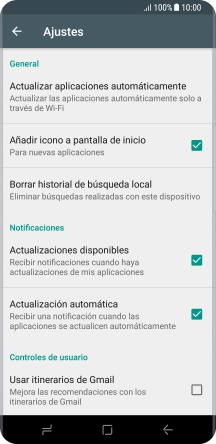 Pulsa Actualizar aplicaciones automáticamente.