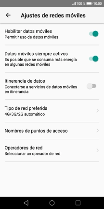 Pulsa Nombres de puntos de acceso.