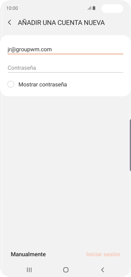 Pulsa Contraseña e introduce la contraseña de tu cuenta de correo electrónico.