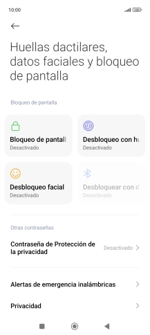 Pulsa Desbloqueo con huella dactilar.
