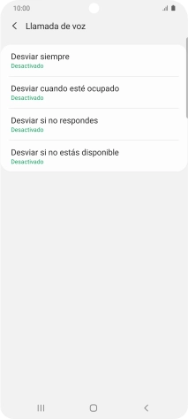 Pulsa el tipo de desvío deseado.