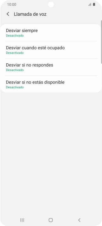 Pulsa el tipo de desvío deseado.
