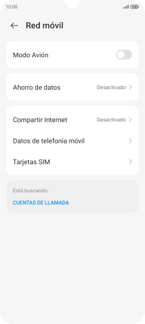 Pulsa Datos de telefonía móvil.
