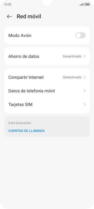 Pulsa Datos de telefonía móvil.