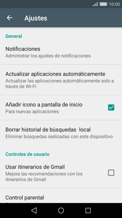 Pulsa Actualizar aplicaciones automáticamente.