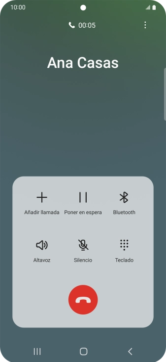 Pulsa el icono de finalizar llamada.