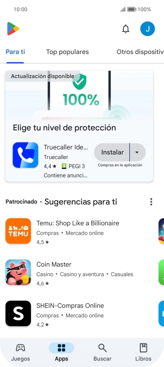 Pulsa el icono de perfil.