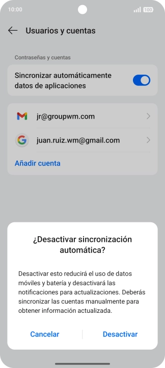Pulsa Desactivar.