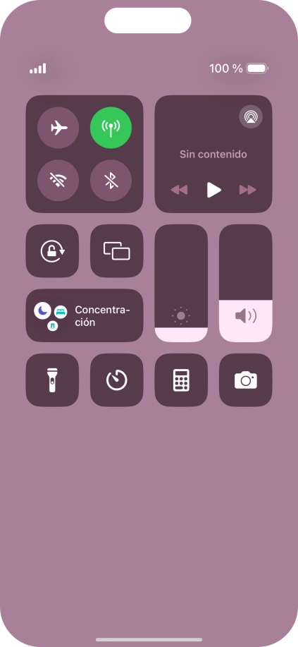 Pulsa el icono de modo de avión para activar o desactivar la función.