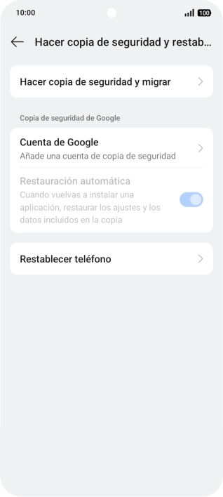Pulsa Restablecer teléfono.
