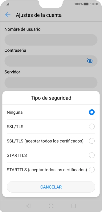 Pulsa Ninguna para desactivar la función.