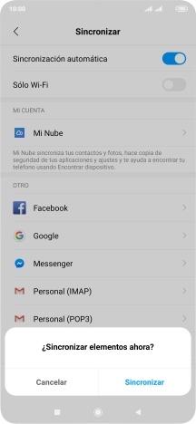 Si activas la función, pulsa Sincronizar. Si activas la función, pulsa Sincronizar.