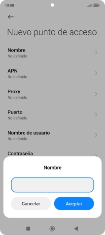 Introduce Vodafone Internet y pulsa Aceptar.
