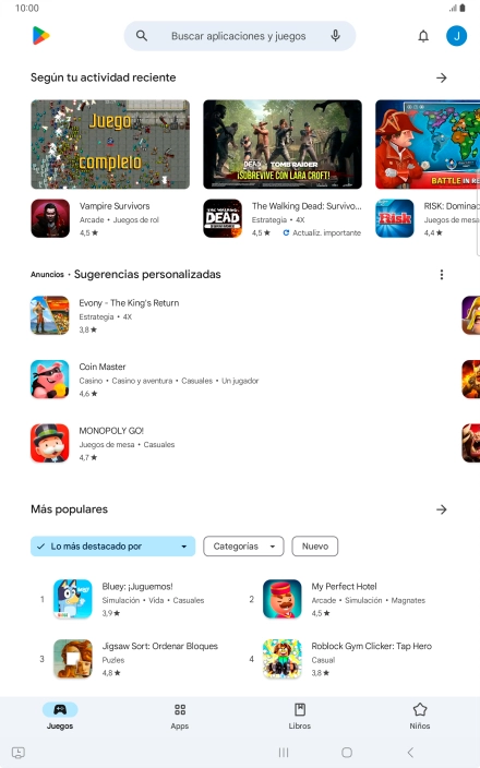 Pulsa en el campo de búsqueda.