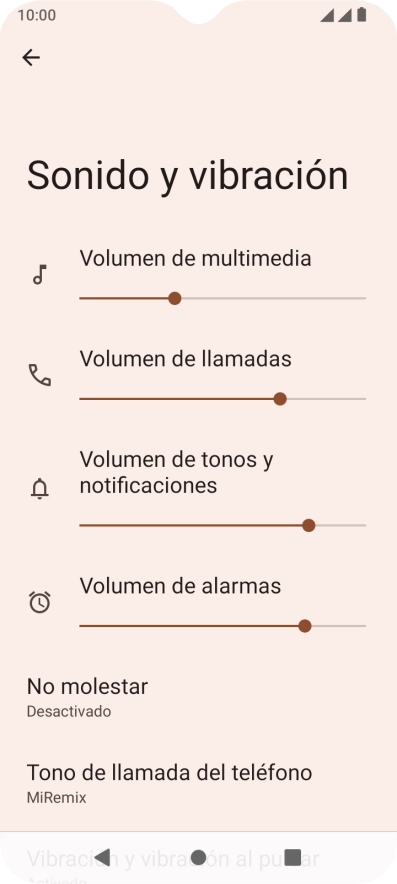 Pulsa Tono de llamada del teléfono.