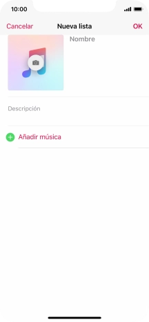 Pulsa en el campo de escritura e introduce el nombre de la lista de reproducción.