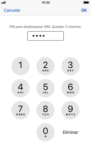 Introduce tu código PIN y pulsa OK.