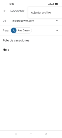 Pulsa Adjuntar archivo y desplázate a la carpeta deseada.