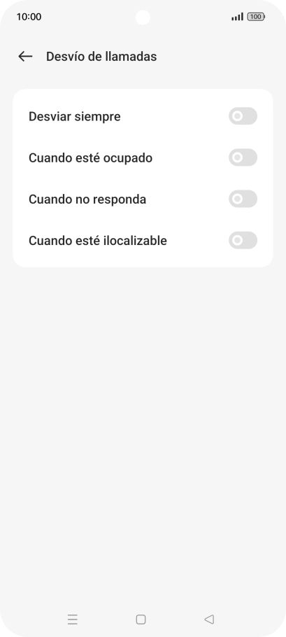 Pulsa el indicador  junto al tipo de desvío deseado.