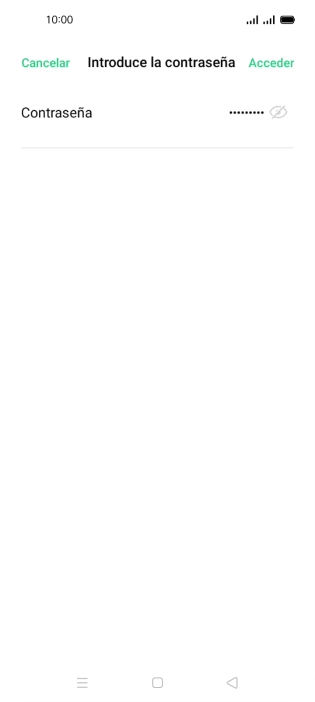 Introduce la contraseña de la red wifi y pulsa Acceder.