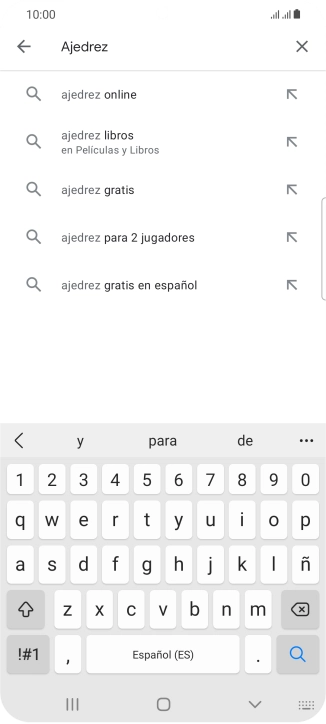 Introduce el nombre del tema o de la app y pulsa el icono de búsqueda.