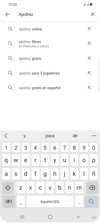 Introduce el nombre del tema o de la app y pulsa el icono de búsqueda.