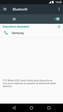 Pulsa el dispositivo Bluetooth deseado y sigue las indicaciones de la pantalla para vincular el dispositivo al teléfono.