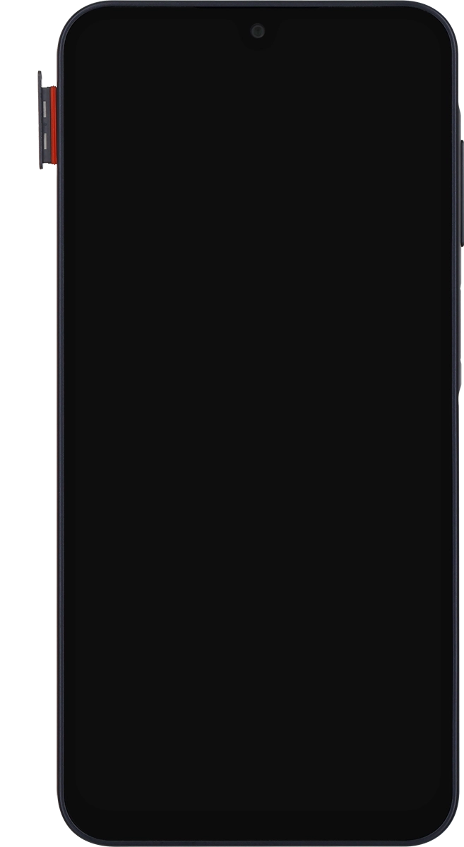 Retira el contenedor de tarjetas del teléfono.